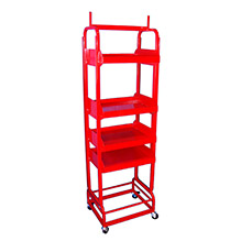 FLOOR STAND WITH 4 SHEET METAL SHELVES